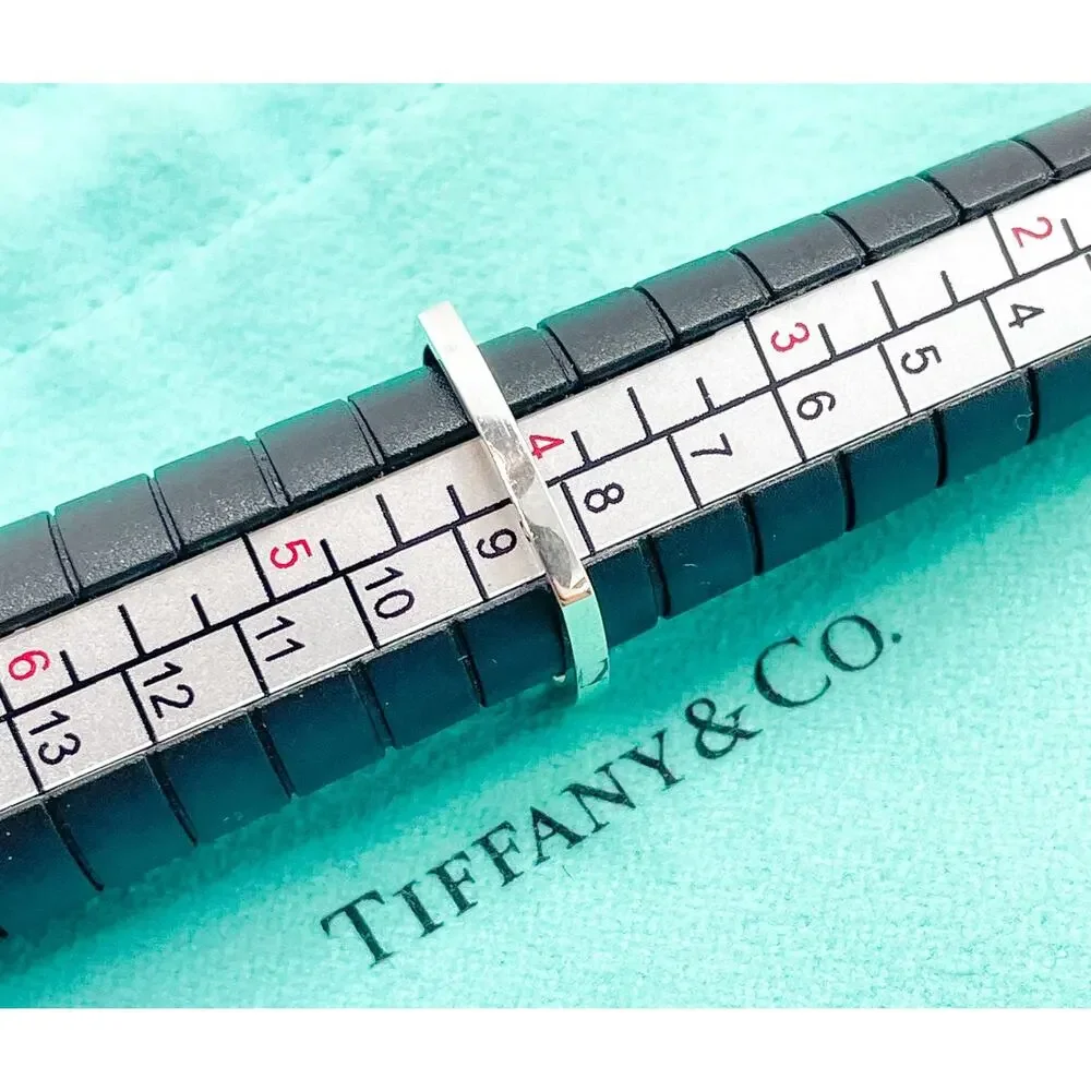 Tiffany & Co. Frank Gehry Torque Square Narrow Ring Sterling Silver Size 4